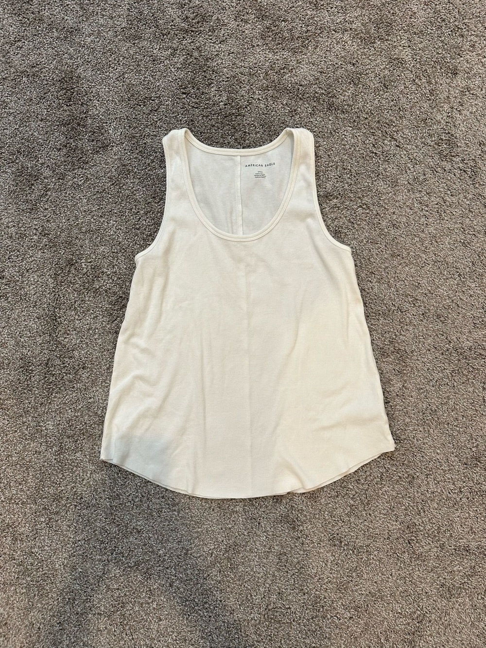 american eagle off white ribbed tank top